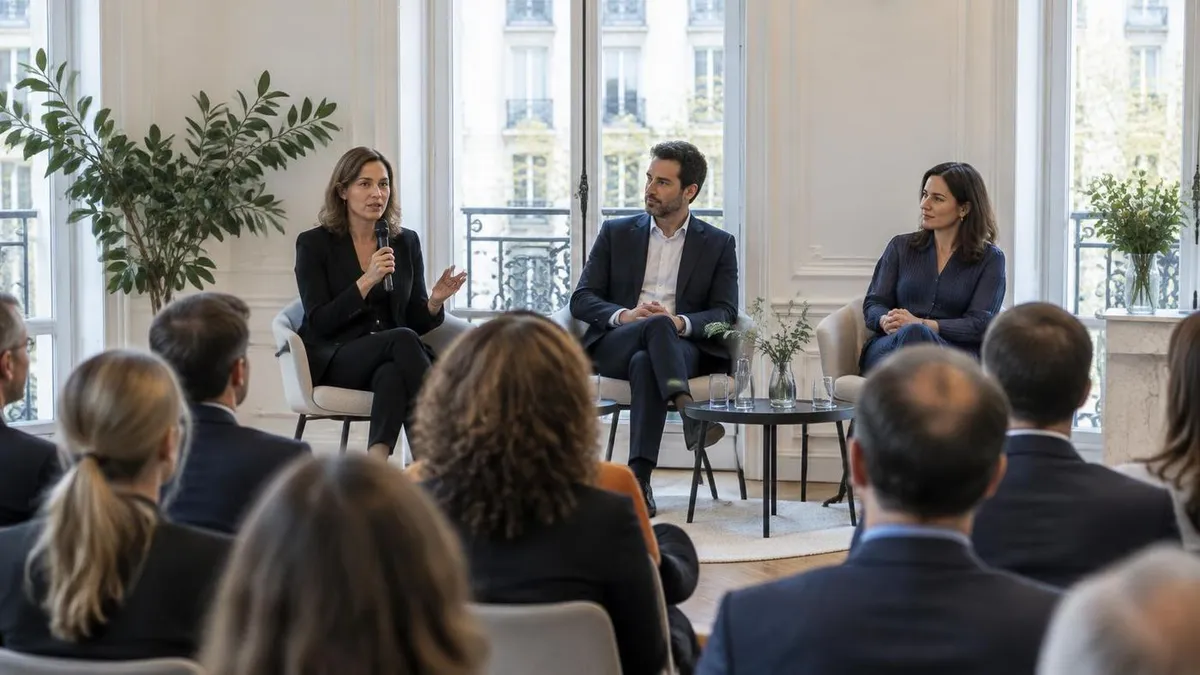 Table ronde professionnelle dans un lieu parisien